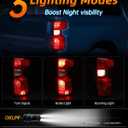 OKLPF Rear Brake Tail Lights Compatible With 2019 2020 2021 2022 2023 2024 Chevy Silverado 1500 2500HD 3500HD,Replacement Red Taillight Assembly,Included Bulbs and Harness,Left Driver Side