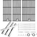 Hiorucet Grill Parts for Charbroil Performance 4 Burner 463365021 463366022 463351021 463351021 463365522, 2 Burner 463630021, G327-2100-W1 Burner, G325-0002-W1 Heat Plate, G426-0004-W1 Cooking Grates (4 Burner kit with igniters)