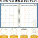 Daily Planner 2026-2027 - Full Page Per Day, July 2026 to June 2026, 2026-2027 Daily Planner with Spiral Bound, Inner Pocket, Perfect for School Office Supplies, 7'' x 10'', Blue