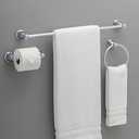 Franklin Brass Kinla 3-Piece Bathroom Set Polished Chrome 24" Towel Bar Racks, Toilet Paper Holder, Ring Hardware KIN3PC-PC