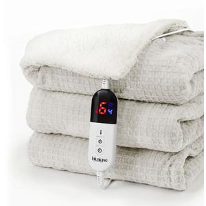 blunique - Waffle Sherpa Heated Throw & Blanket