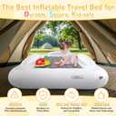 Inflatable Kids Travel Bed - Portable Comfortable Air Mattress with 3 Sides Safety Bumpers - Blow Up Bed for Camping & Travel (53 Inches)