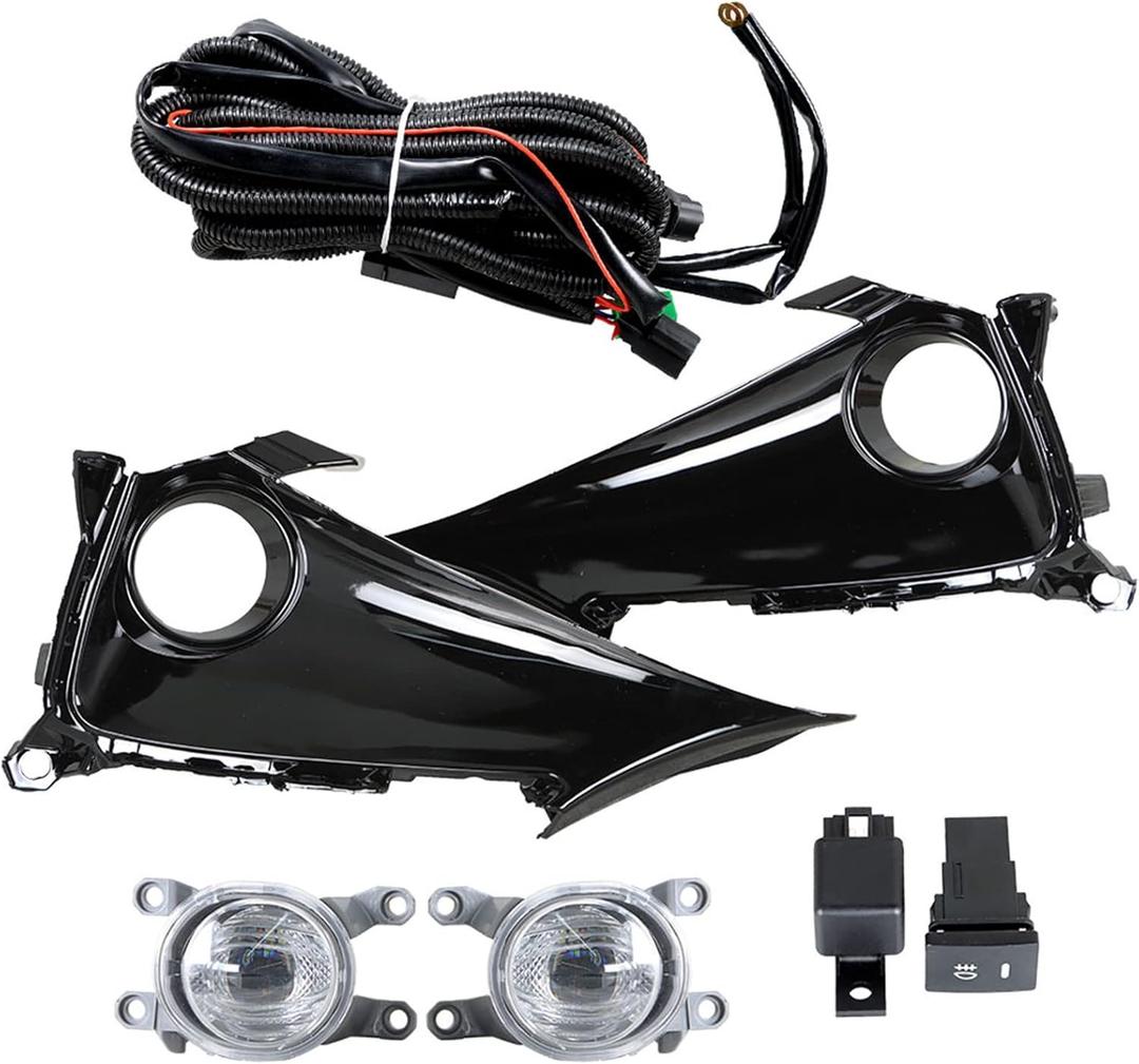 labwork 1 Pair Fog Lights Lamps Replacement for Corolla Hatchback 2019 2020 2021 Clear Lens with Switch + Harness + Bezel Kit Driving Fog Lights Lamps Driver and Passenger Side