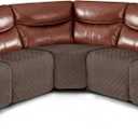 Ruaozz Extra Large Recliner Sectional Couch Covers Waterproof Couch Cover for Reclining L Shape Sofa 5 Seat Reclining Sectional Couch Covers with Pockets (L Shape 5 Seat Recliner Cover, Brown)