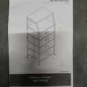 Furnulem Night Stand, Tall 4 Drawers Dresser for Bedroom, Hallway, Nursery, Closet Organizer, Nightstand Bedside Table Furniture, Vertical Storage Tower Fabric, Sturdy Steel Frame, Wood Top (Rustic Brown)