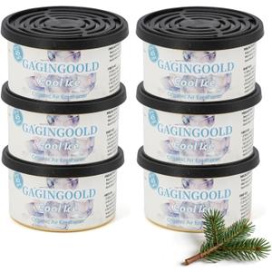Cool Ice Car Air Freshener, Adjustable Vented Lid Scent Diffuser for Auto Home Office, 1.5 Ounce Each, 6 Pack