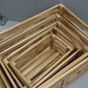 BOY MCOWBOY Wooden Crates for Display 5 Pack Wood Storage Crate for Home Rustic Nested Crates with Handles, Farmhouse Wooden Basket for Storage Container and Decorations