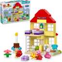 LEGO DUPLO Peppa Pig Birthday House Playset with 3 Animal Figures, Educational Toy for 2 Year Olds, Buildable Dollhouse for Creative Role Play, Peppa Pig Toy for Girls, Boys and Toddlers, 10433