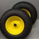2Pcs 16x6.50-8 Tire and Wheel, 4 Ply Tubeless Lawn Mower Tires 16x6.50-8, Universal Fit Front Wheels 16x6.50x8 Lawn Tractor Tires, 3" Offset Hub, 3/4" 5/8" Bearings, 615lbs Capacity