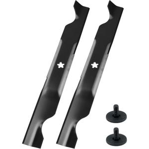 2 Pack 532405380 High Lift Mower Blades with Nut for Husqvarna YTA22V46 YTH20K46 YTH21K46 YTH22V46 Replaces Husqvarna 46 Inch Mower Blades Husqvarna 46 Inch Mulching Blades 594892801 532403107