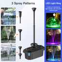 NFESOLAR Pond Filter with Fountain Pump Kits, 660GPH Pond Filter Fountain with Colorful Lights, Multi-layer Filtration, for Outdoor Ponds Up to 2000 Gallons, Fish Tank, Waterscape - Corded Electric