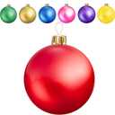 30 Inch Inflatable Outdoor Ornaments, PVC Inflatable Christmas Decorations Ball, Giant Christmas Balls for Indoor Yard Tree Lawn Decor (Vintage Red)