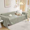 MEETSKY Sectional Couch Covers for Dog Chenille Sofa Cover, Washable Couch Cover for 3 Cushion Couch Sofa Pet Couch Furniture Protector, Sage Green Sofa Slipcover with Tassel