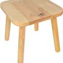 BEE&OAK 11 Inch Wooden Step Stools for Adults, Solid Rubber Wood Non-Slip Step Foot Stool, Heavy Duty 300 lbs One Step Stool for Bedroom, Bathroom, Kitchen,Outdoor (Natural)