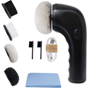 Electric Shoe Shine Kit, Electric Shoe Polisher Brush Shoe Shiner Dust Cleaner Portable Leather Care Kit for Shoes