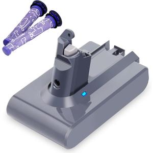 Biswaye Compatible with Dyson V6 Battery Replacement Compatible with Dyson V6 DC62 DC59 DC58 SV03 SV04 SV06 SV09 Slim Animal Absolute Motorhead 21.6V Cordless Vacuum Batteries