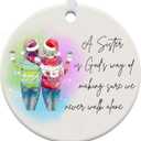 5 x Gifts for Sisters from Sisters, Sister Ornament 2025, Sister Gifts for Friends Women, Ceramic Ornament