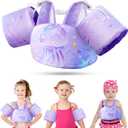 Vvinca Separable Toddler Swim Vest Fit 22-66 Lbs1-6 Years|2025 Newest 3 in 1 Pool Float & Arm Bands Boys and Girls, Adjustable Sturdy Safety for Infant 1 2 3 4 5 6 Year (Jellyfish)
