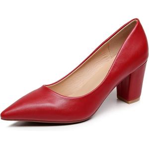 VenusCelia Women's Lewin Pump Chunky Heel Shoe (9.5)
