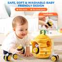 JoyCat Baby Toys 6-12 Months - Soft Baby Beehive with 5 Sensory Bees - Rattle, Crinkle Paper, Squeaker, Mirror, Busy Montessori Soft Toys for Toddlers 0-3 Years Old - Baby Easter Basket Stuffers Gift