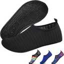 2 x Water Shoes for Womens Mens Barefoot Aqua Yoga Socks for Pool Beach Surf Walking Water Park Boating Sports Water Shoes (5.5-6.5 Women/4.5-5.5 Men, Black)