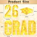 2026 Graduation Decorations 3FT Large GRAD Marquee Letters with Class of 2026 Marquee Number & Light Up Graduation Cap Yard Sign for Senior Masters School College Grad Party Backdrop Photo Prop