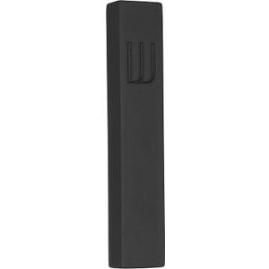 A&S Mezuzot Modern Concrete Mezuzah Case with Scroll, Easy Peel and Stick Mezuza (Black+ Engraved Shin, 6 Inches)