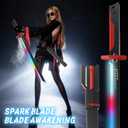 EVADA Neon LED Spark Sword with Sound and Fog, Type-C Recharge, 31.5" Glowing Ninja Blade Weapon for Kids and Adults, Toys for Cosplay, Rave and HalloweenRed