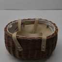 Wicker Insulated Picnic Basket, Natural Willow Hamper Empty Basket with Insulated Cooler Bag and Lid for Camping Outdoor Easter