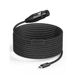 CableCreation XLR to USBC Mono Recording Cable 10ft,XLR Female to USB Type C for Professional Recording, Not Speakerphone Cable, Do Not Used in Reverse.