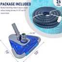 POOLWHALE Professional 1-1/2-Inch x 24-Feet Swimming Pool Vacuum Hoses with Swivel Cuff and Triangular Weighted Flex Vacuum Head, Perfect for Above Ground and Small Inground Pools