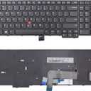 TLBTEK Keyboard Replacement with Frame and Pointer Compatible with Lenovo IBM ThinkPad E570 E570C E575 Series Laptop
