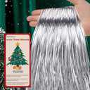 Tinsel Icicles- 5000 Strands 19" Icicle Tinsel Strands for Christmas Tree- Shiny Foil Fringes Tinsel Christmas Tree Decorations for Xmas Tree Holiday Decor Birthday Wedding Party Supplies, Silver