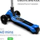 ELECOSMOS Kids Electric Scooter for Age 4-9, Light Up 3-Wheeled Scooter with Big LED Wheels, Wide Flashing Deck, Adjustable Height