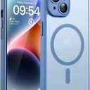 TOCOL Magnetic for iPhone 14 Case, Upgraded Full Camera Protection, Compatible with Magsafe, Drop Protection, Translucent Matte Back Bumper Phone Cover 6.1-Inch (Light Blue)
