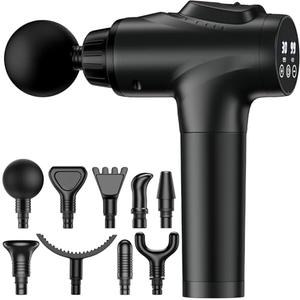 APHERMA Massage Gun, Muscle Massage Gun for Athletes Handheld Electric Deep Tissue Back Massager, Percussion Massage Device for Pain Relief with 30 Speed Levels 9 Heads Black