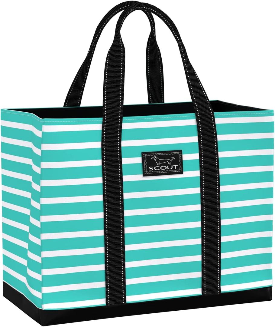 SCOUT Original Deano Tote - Durable Lightweight Open Top Beach, Pool & Lake Bag, Inside Zip Pocket, Folds Flat