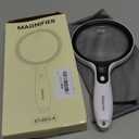 Large Magnifying Glass with 37 LED Light, 10X 20X 45X Handheld Illuminated Lighted Magnifier with 3 Light Modes for Seniors Reading, Inspection, Coins, Exploring Close Work