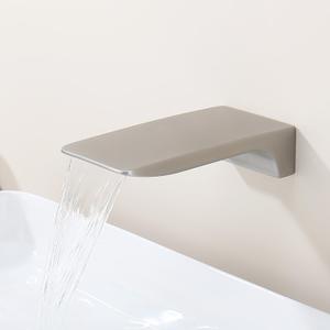 Waterfall Tub Spout Bathtub Spout for Bathtub Faucet SUS304 Stainless Steel & Solid Brass Bathroom Tub Faucet Replacement High Flow Shower Spout Brushed Nickel Wall Mount, TS4-BN