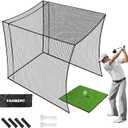 10x10x10 Golf Cage Net, Baseball Batting Cage Net Only Golf Cage Hitting Net for Backyard Driving Baseball Batting Cages for Backyard