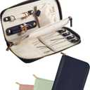 Travel Jewelry Organizer Case - for Tangle-Free Necklaces, Earrings, Rings, Bracelets Storage, Travel Essentials, Fashion Portable Jewelry Travel bags for Women - Medium Black