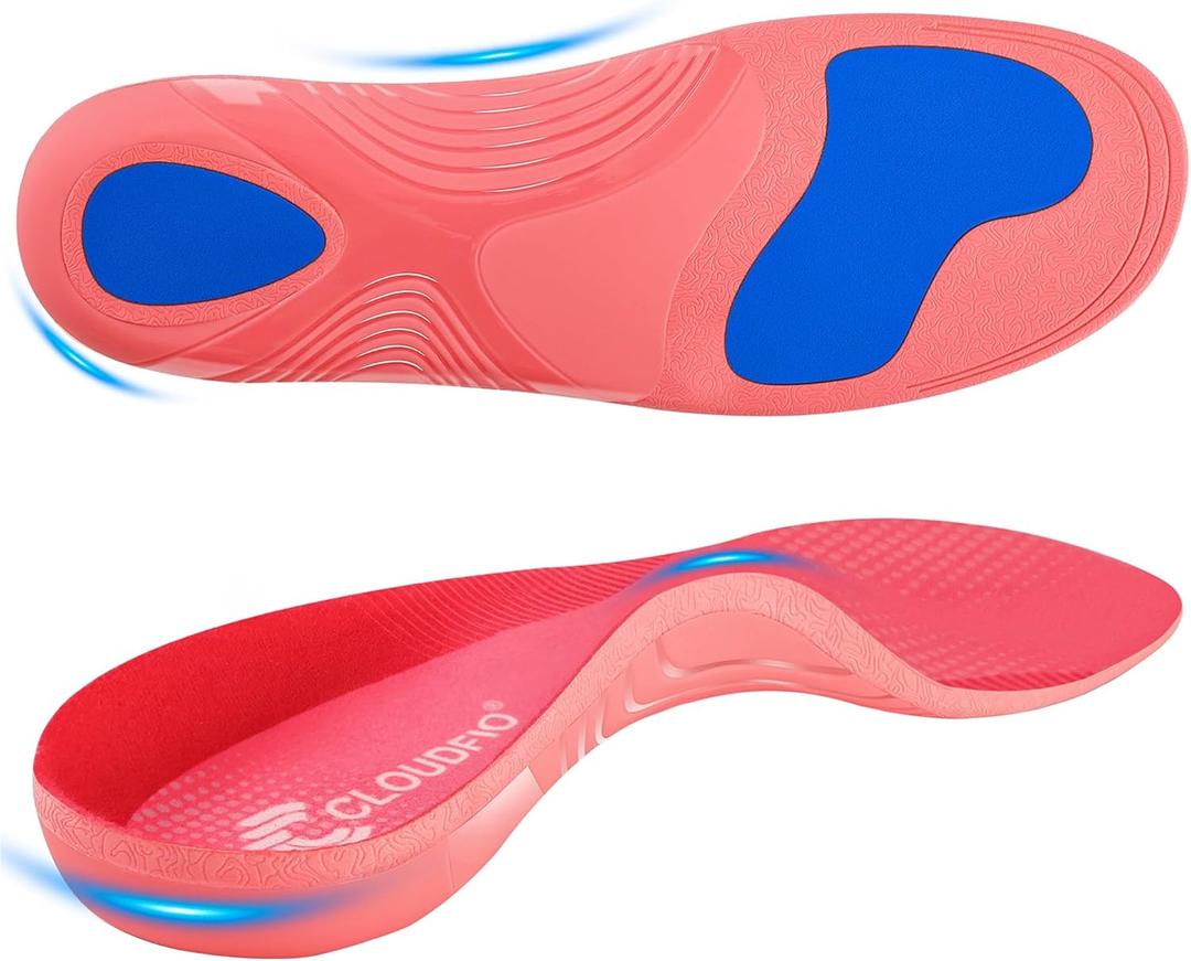 Cloudflo Plantar Fasciitis Insoles for Men Women,High Arch Support for Pain Relief,Shoe Inserts Orthotic for Flat Feet,Work Boot Insoles for Shock Absorbing Inserts (Fit for Standing All Day) P-S