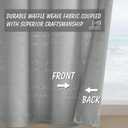 Home Queen Grey Waffle Bathroom Window Curtains, Short Water Repellent Rod Pocket for Small Kitchen Window, 30 W X 24 L Inch Each