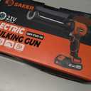 Saker Electric Caulking Gun Cordless Caulk Gun Drip-free with Caulking Tools 4 Adjustable Speeds with LED Light 10oz/300ml for Kitchen Bathroom Filling, Sealing 2 Batteries