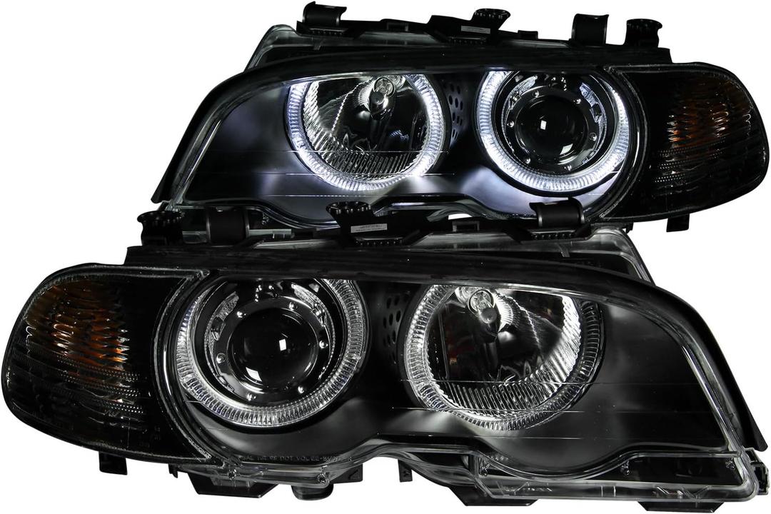 Anzo USA 121269 BMW Projector with Halo Black Clear with Amber Headlight Assembly - (Sold in Pairs)