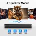 Nylavee Sound Bar - Hi-Fi Stereo Soundbar with Subwoofer, 80w Peak Power, Deep Bass Boost, 16-inch Small Bluetooth Sound Bar with HDMI-ARC, Coaxial, AUX Connection for TV, Computer, Projector