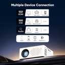 TMY 1080P Full HD Portable Mini Projector, Bluetooth Movie Projector, Compatible with TV Stick/Smartphone/PC/Game Console/HDMI/USB, Indoor & Outdoor Use, with Projector Screen