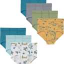 Hanes Toddler Boys' Organic Cotton Underwear, Pure Comfort 100% Cotton Boxer Briefs (2-3T, Green, White, Gold, Seafoam)