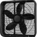 Comfort Zone Box Fan with Carry Handle, 20 inch, 3 Speed Full-Force Air Circulation with Air Conditioner, Floor Fan, Bedroom Fan, Airflow 15.03 ft/sec, Ideal for Home, Bedroom & Office, CZ200ABK