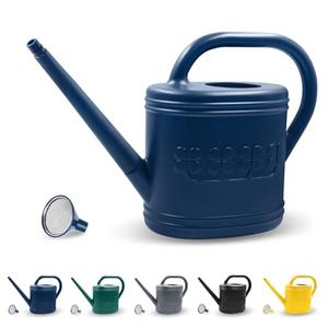 2 Gallon Watering Can, Outdoor Watering Can for Plants, Garden Water Can with Removable Long Spout and Stainless Steel Sprinkler Head, Large Water Can for Greenhouse (Dark Blue, 2 Gallon)
